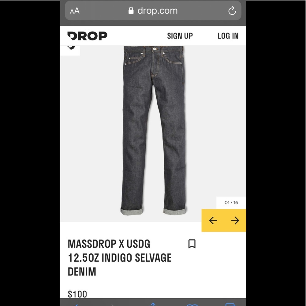 Men’s United Massdrop jeans 31 x 36
